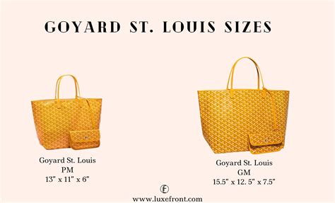 goyard saint louis size|goyard tote bag size comparison.